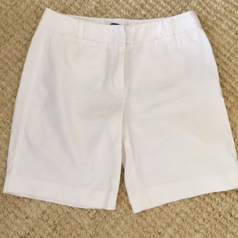 J. Crew white pique Bermuda shorts, 0